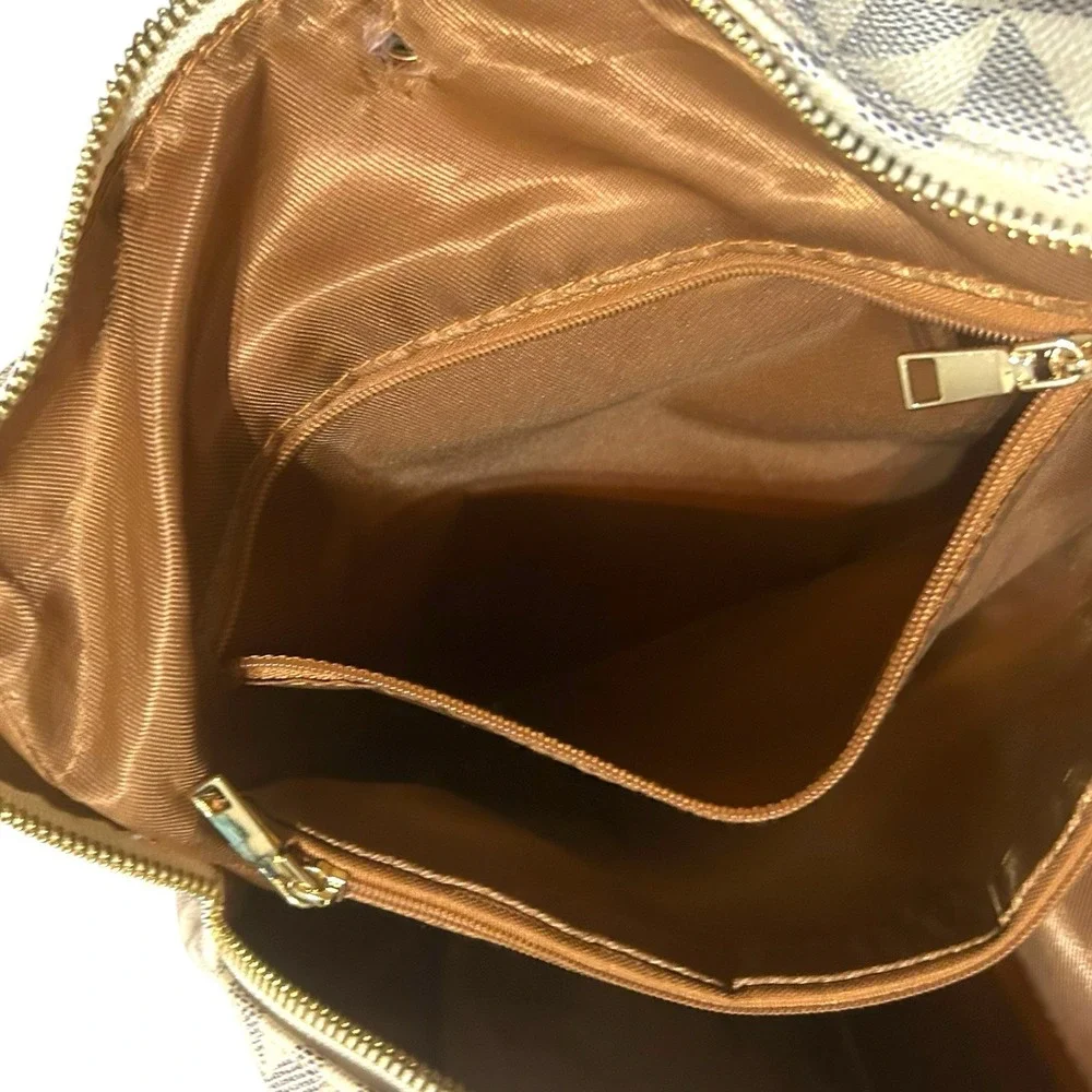 Backpack Satchel Shoulder Bag Purse with Wallet‎ Cream White